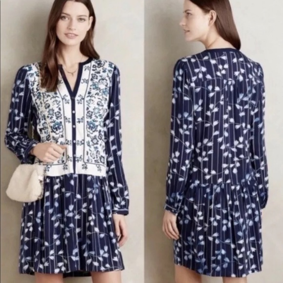 Anthropologie Dresses & Skirts - NWOT Anthropologie Tiny Embroidered Shirt Dress S